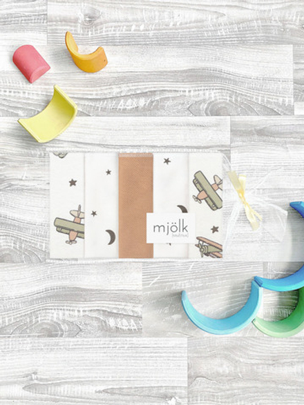 Набор платочков-слюнявчиков Mjölk Самолёты