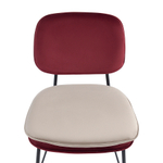 Стул полубарный Pea, велюр, бордовый/бежевый