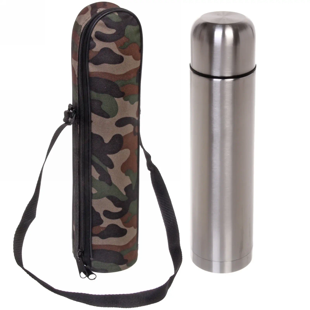 Термос металлический 1000мл в чехле «Хаки»