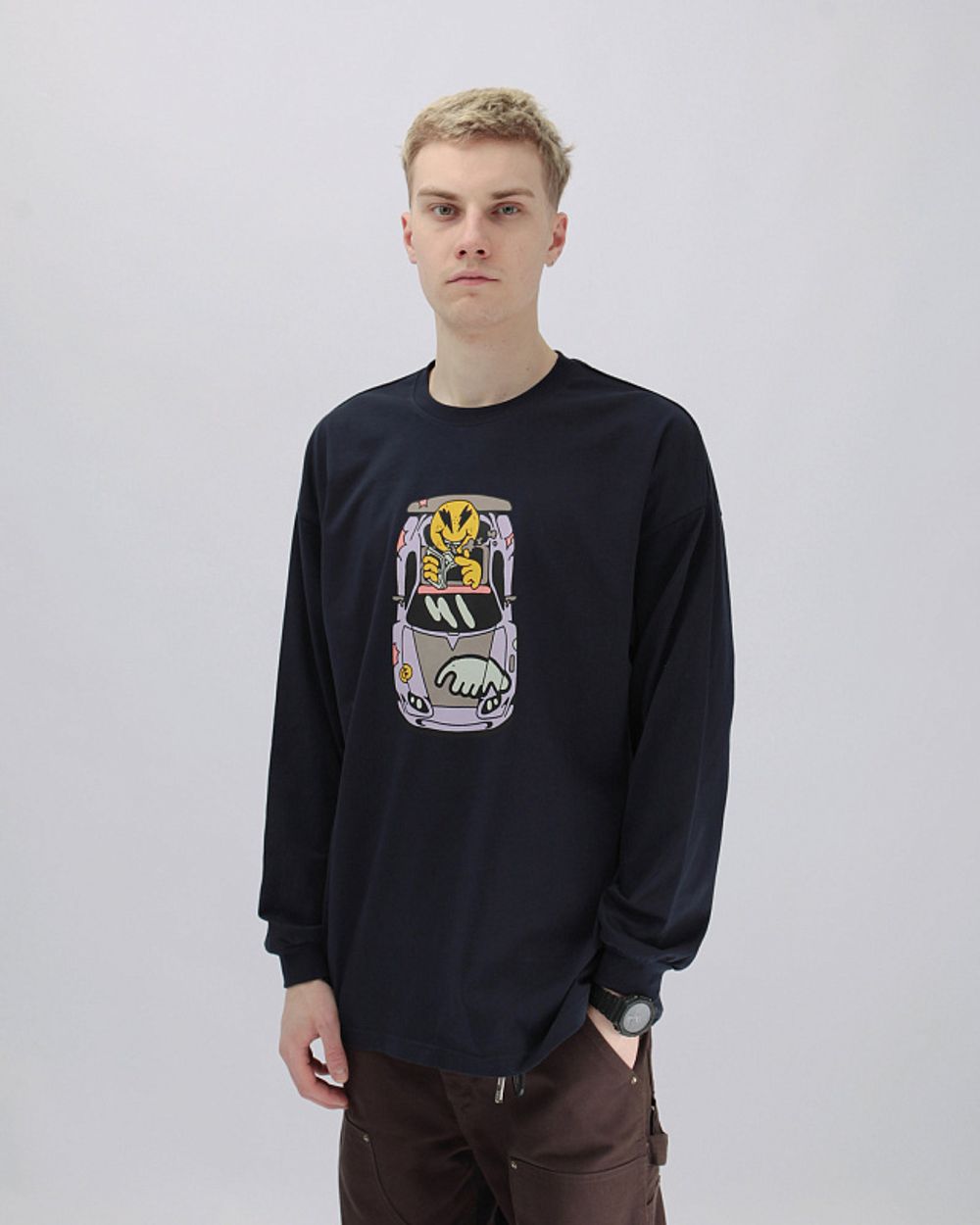 Лонгслив Anteater Car by Vanya Fomin Черный