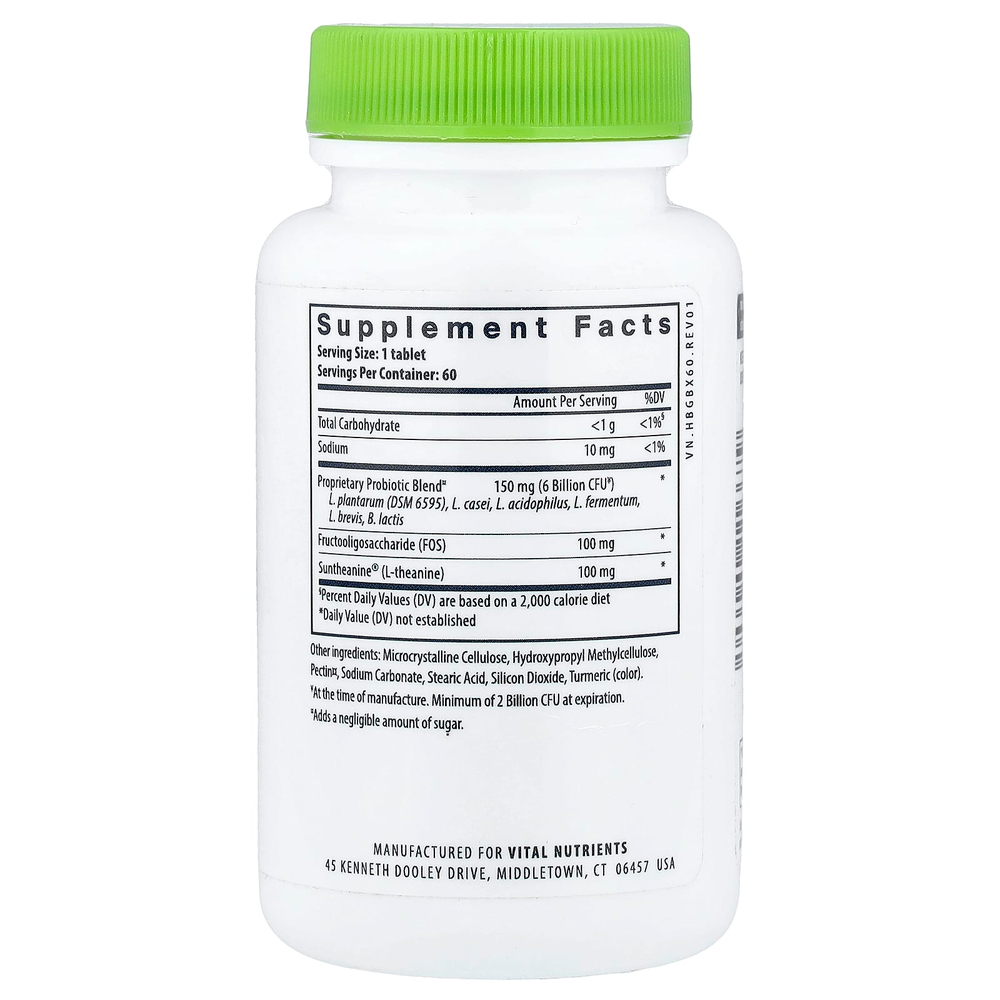 Vital Nutrients, Hyperbiotics®, пробиотик для улучшения настроения, 60 веганских таблеток