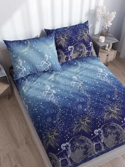 Простынь на резинке перкаль Сказка "Утренняя звезда" 90x200 см