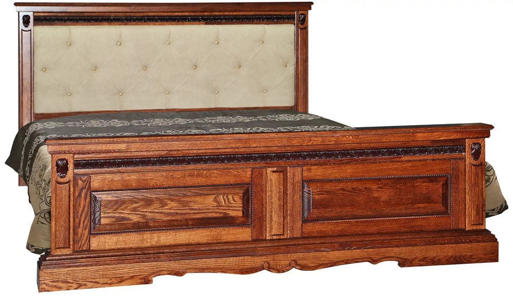 Кровать двойная «Милана» высокое изножье мягкое изголовье