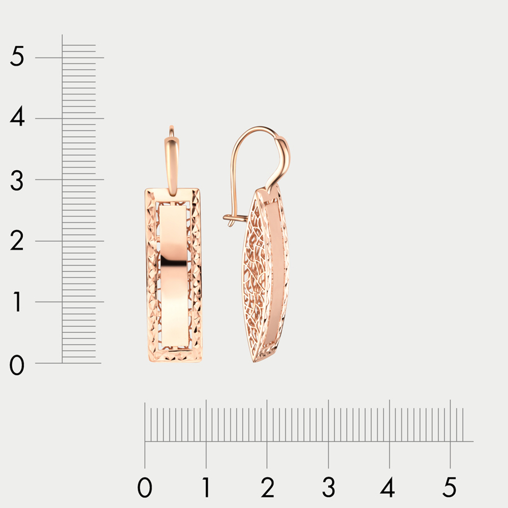 Длинные серьги для женщин из розового золота 585 пробы без вставок (арт. АСд742-3160)