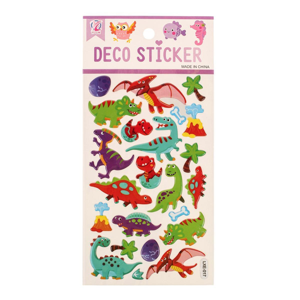 Наклейки выпуклые "Динозавры" 20*10см.