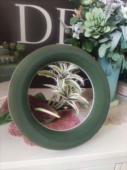 Флористическая пена Кольцо на основе  30 см основа для венка Оазис Зеленый