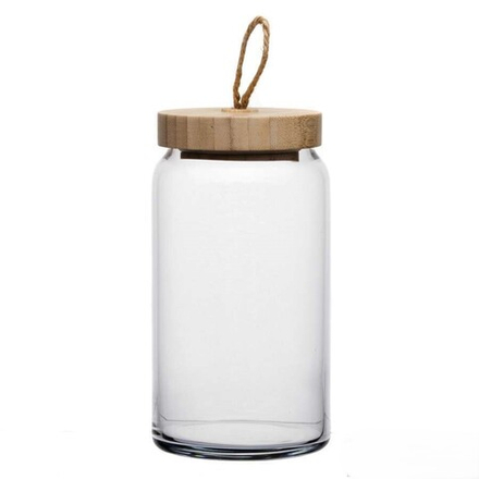 Банка ВУДИ с бамбуковой крышкой 1130 мл