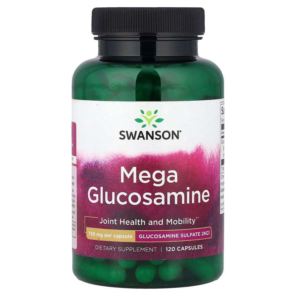 Swanson, Мега глюкозамин, 750 мг, 120 капсул