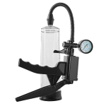 Прозрачная вакуумная помпа с манометром Deluxe Pistol Penis Pump (Цвет: прозрачный)