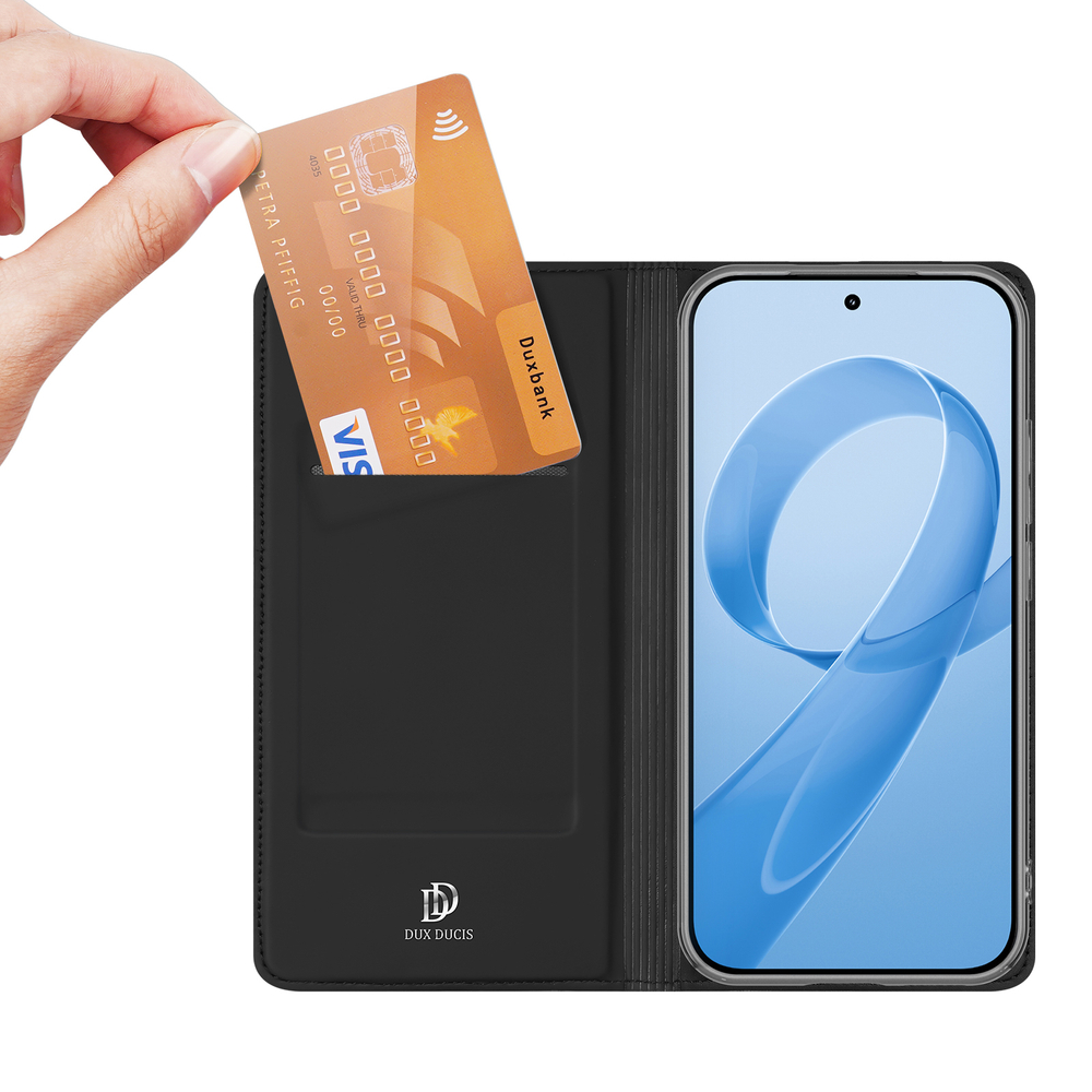 Чехол книжка из PU кожи черного цвета для Xiaomi Poco F8 Ultra и Redmi K90 Pro Max, серия Skin Pro Series от Dux Ducis