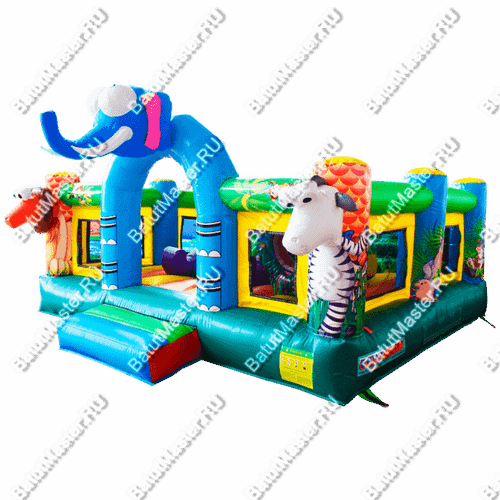 Коммерческий надувной батут "Зверинец", 4,5*4,5*2,5 м