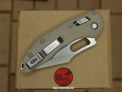 Нож Microtech Stitch Ram-Lok FP V.2025 - рукоять светлый G10, клинок серый, плейн заточка