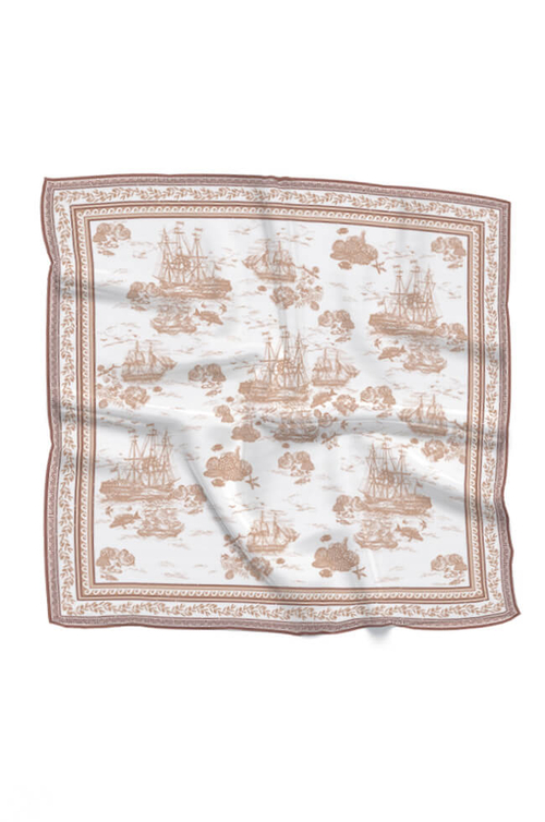 8456 Платок женский (бежевый принт)