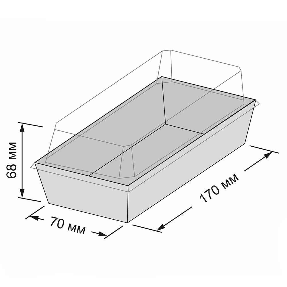 Контейнер бумажный Ant Box Kraft с крышкой 300 мл 7- 17 (70x170x68) 1/600