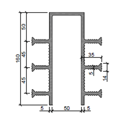 Гидроизоляционная шпонка ДЗ-160/50-6/35 ПВХ-П