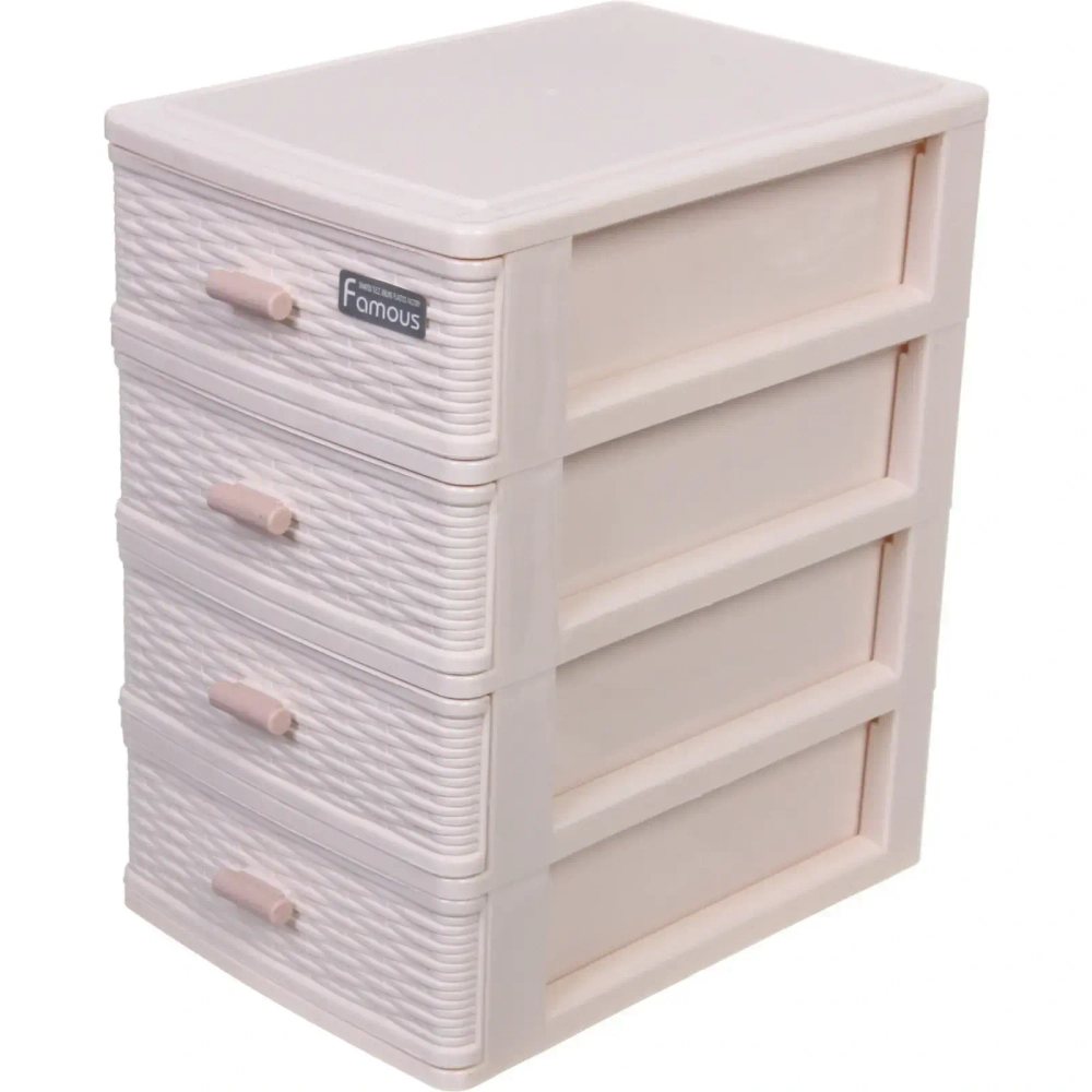 Комод малый для хранения «ПЭКТОН», четыре отделния, цвет бежевый, 25*15*21см (пакет)