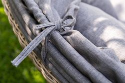 "Стильяно" плетеная кровать круглая, цвет соломенный