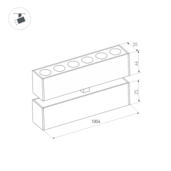 Светильник MAG-DOTS-FOLD-25-S1004-30W Warm3000 (BK, 30 deg, 24V) (Arlight, IP20 Металл, 5 лет) 034232