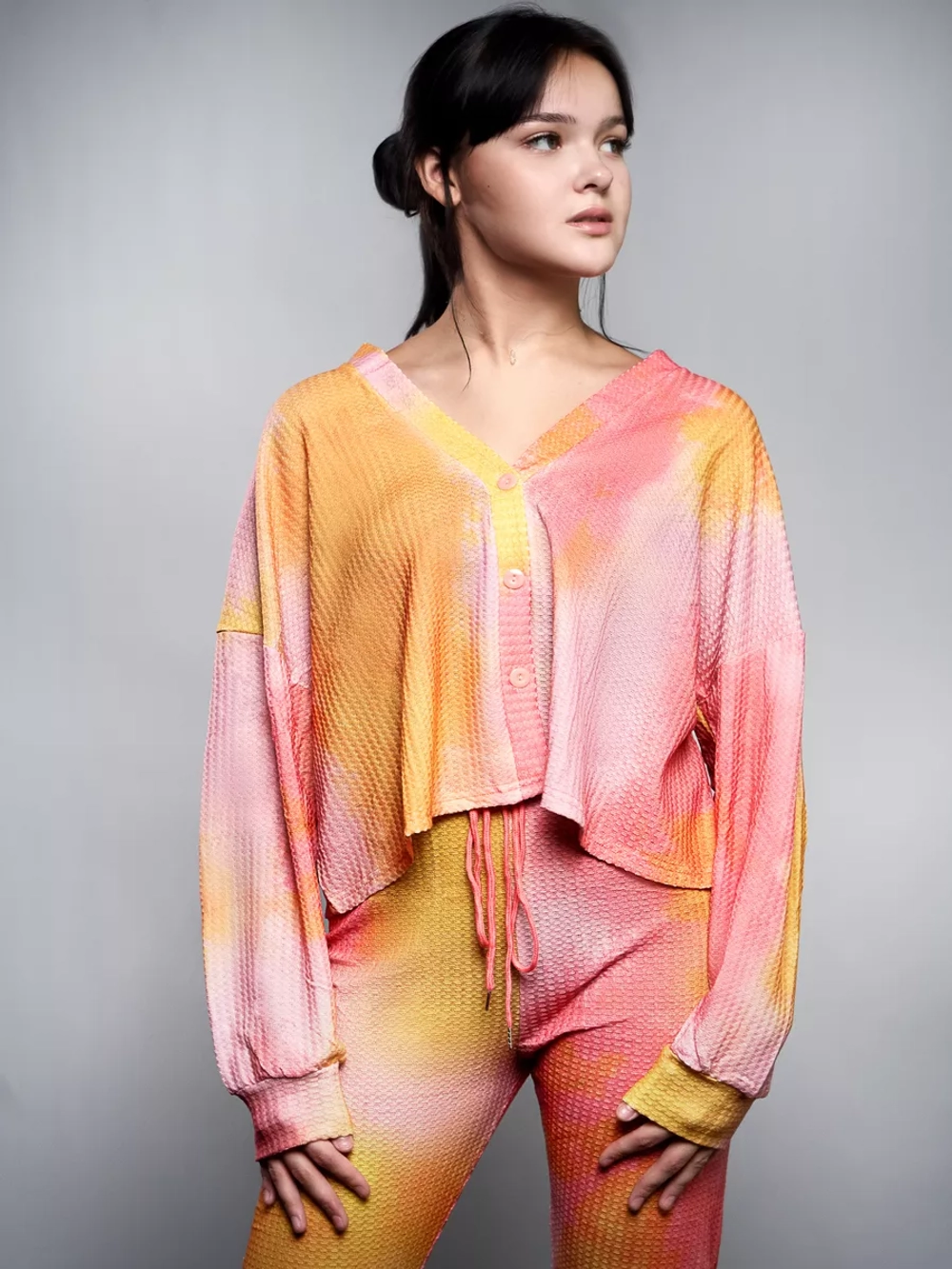 Пижама тай дай со штанами из репса