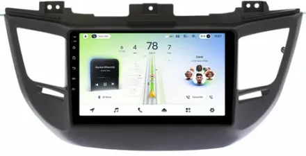 Магнитола для Hyundai Tucson 3 2015-2018 (без штатной КЗВ, рамка черная) - Teyes CC4L монитор 9" IPS на Android 14, Snapdragon 662, CarPlay, 4G SIM-слот