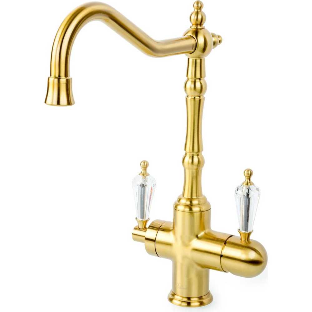 Смеситель для кухни Boheme MEDICI Ripresa 111-SW Бронза, ручки с кристаллом Swarovski