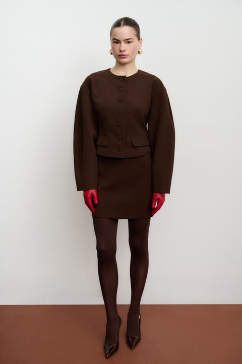 Жакет с округлым рукавом