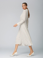 Платье миди с белыми воротниками