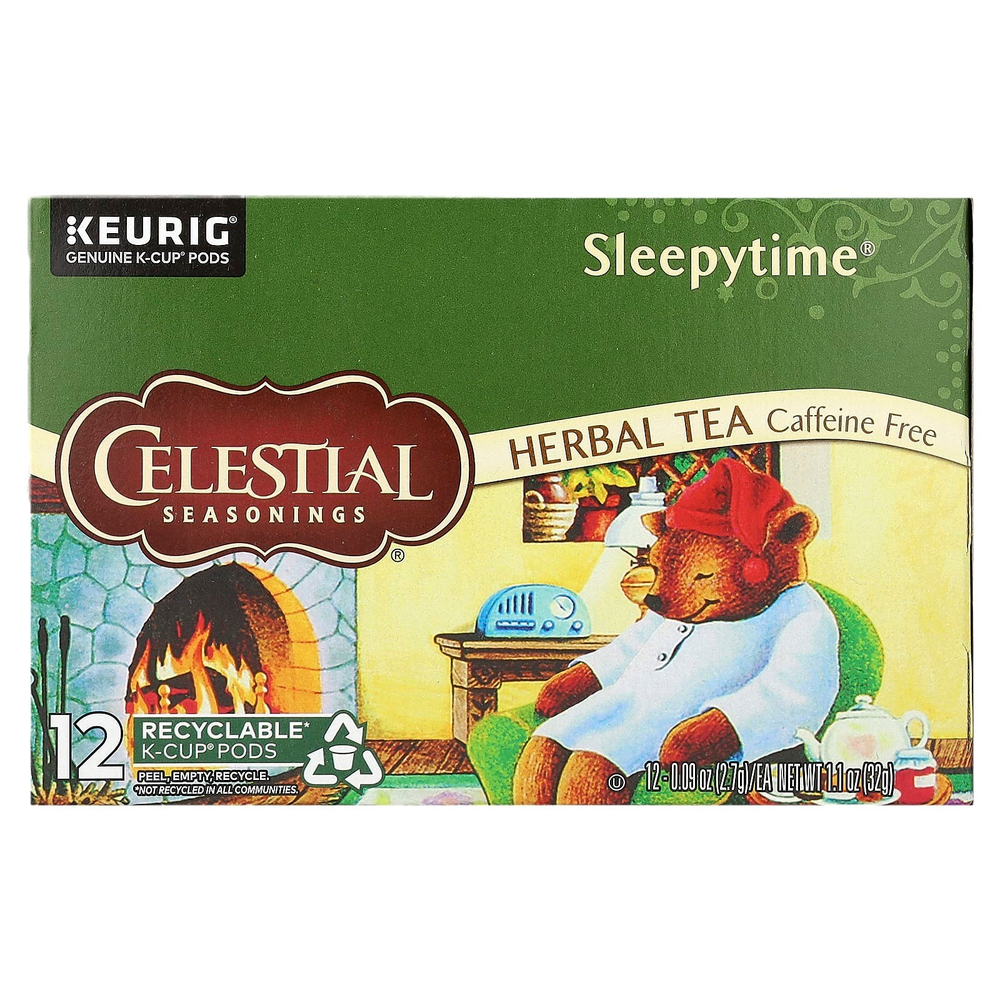 Celestial Seasonings, травяной чай, Sleepytime®, без кофеина, 12 капсул K-Cup, 32 г (1,1 унции)