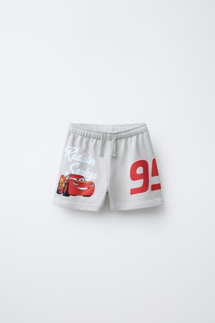 ZARA ШОРТЫ-БЕРМУДЫ ИЗ МЯГКОЙ ТКАНИ CARS RAYO MCQUEEN © DISNEY, СВЕТЛО-СЕРЫЙ