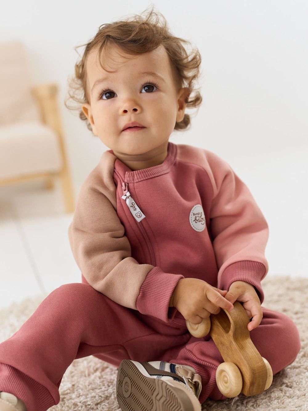 Комбинезон-косуха Колор блок "Пепельная роза" утепленный 0+