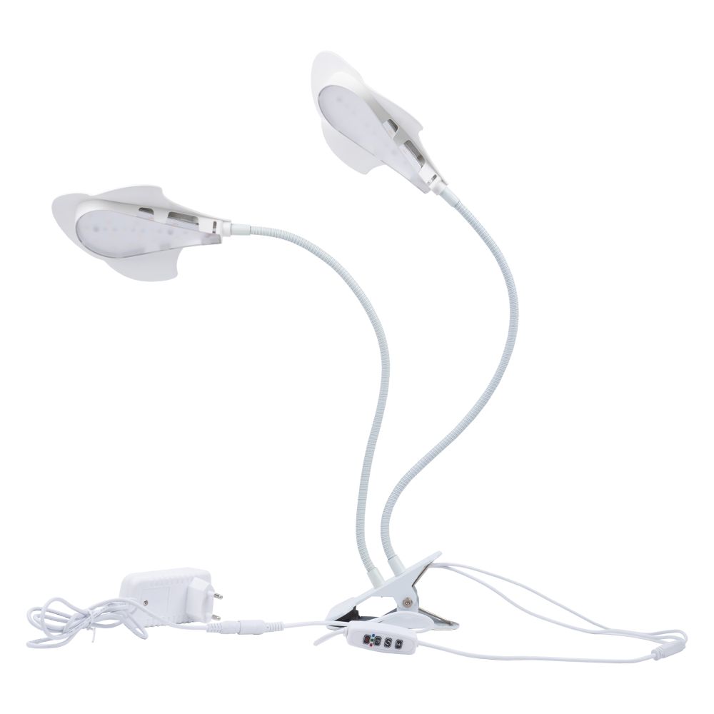 ULT-P35M-15W-SPLE-TM IP40 WHITE LEAF Светильник для растений светодиодный с таймером. на прищепке. Спектр для фотосинтеза. TM Uniel