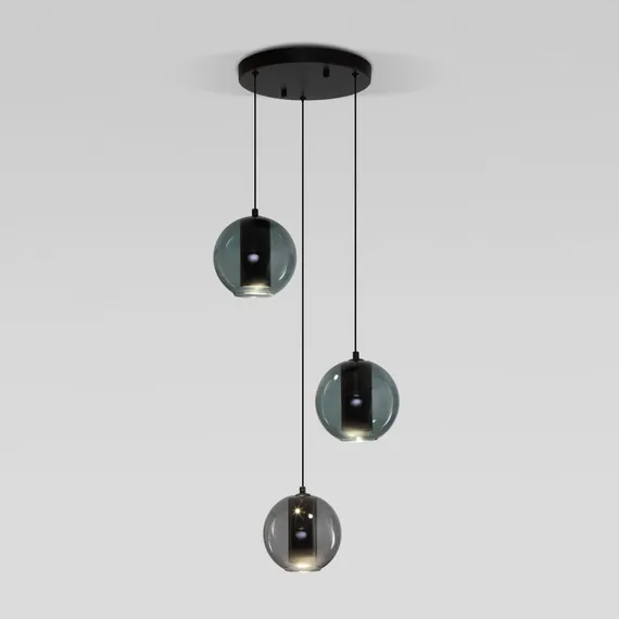 50258/3 LED/ подвесной светильник/ дымчатый/бирюзовый