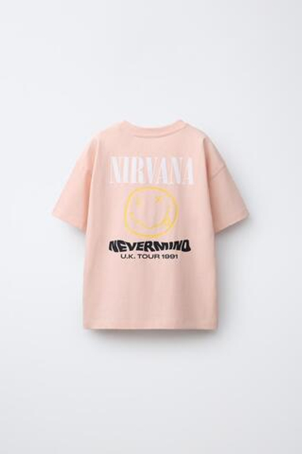ZARA ФУТБОЛКА С ПРИНТОМ NIRVANA®, ОРАНЖЕВЫЙ