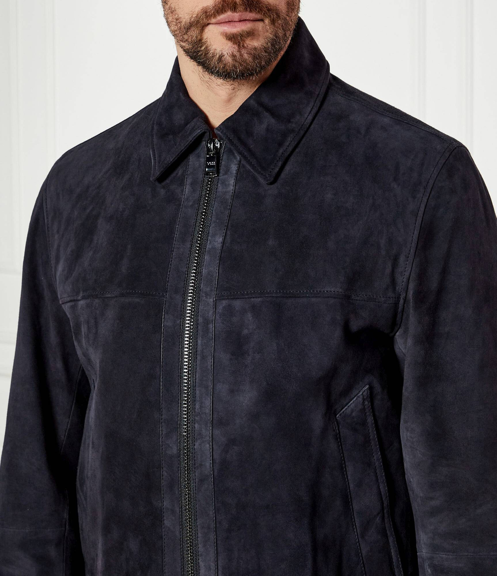 Кожаная куртка H-Malbano5 BOSS BLACK - темно-синий(50528014)