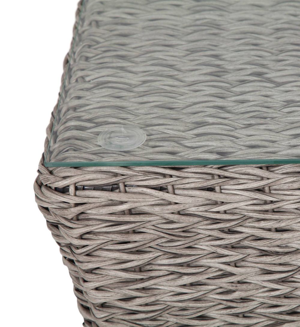"Капучино" журнальный столик из искусственного ротанга (гиацинт), цвет серый