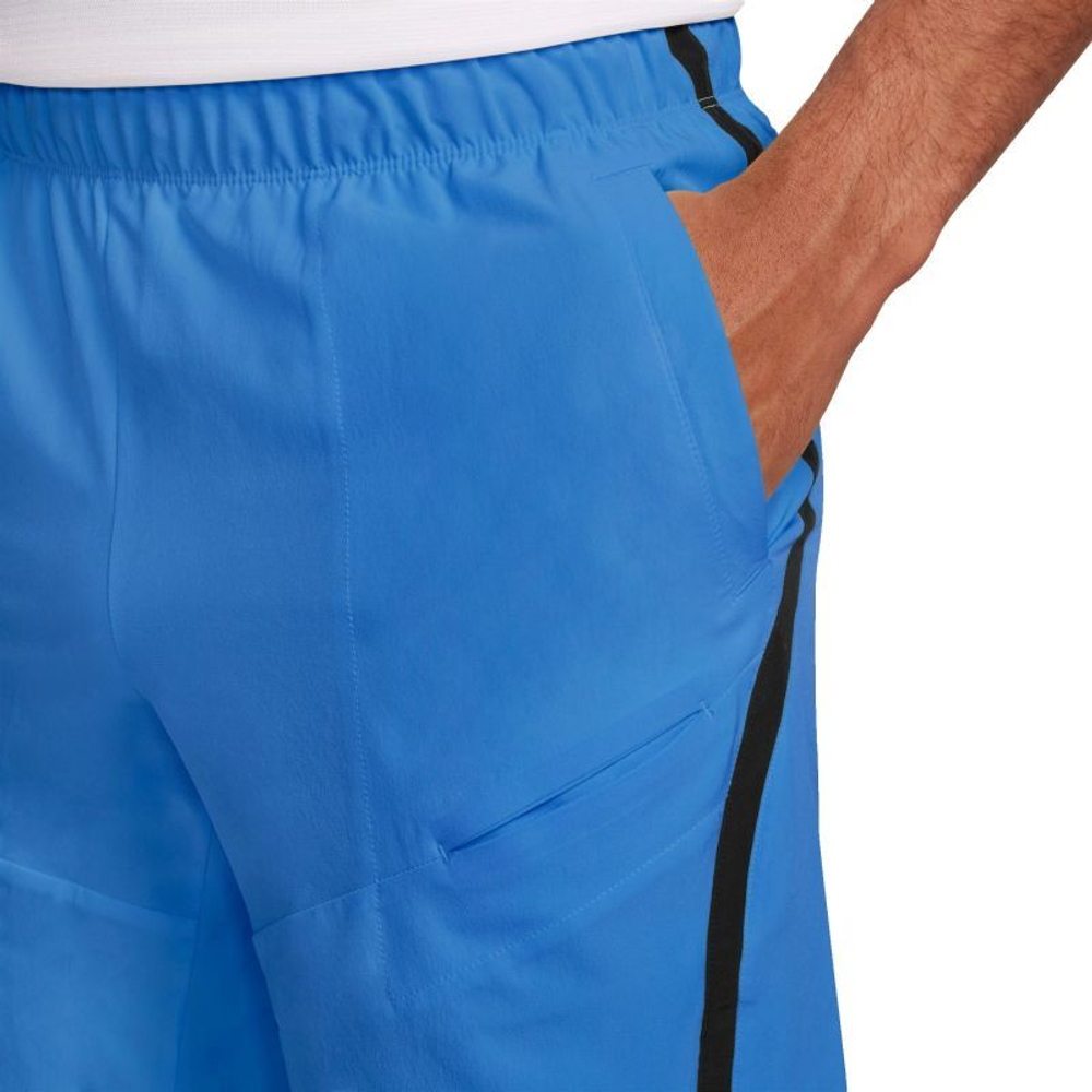 Мужские теннисные шорты Nike Court Dri-Fit Advantage 9" Tennis Short - light photo blue/black/white