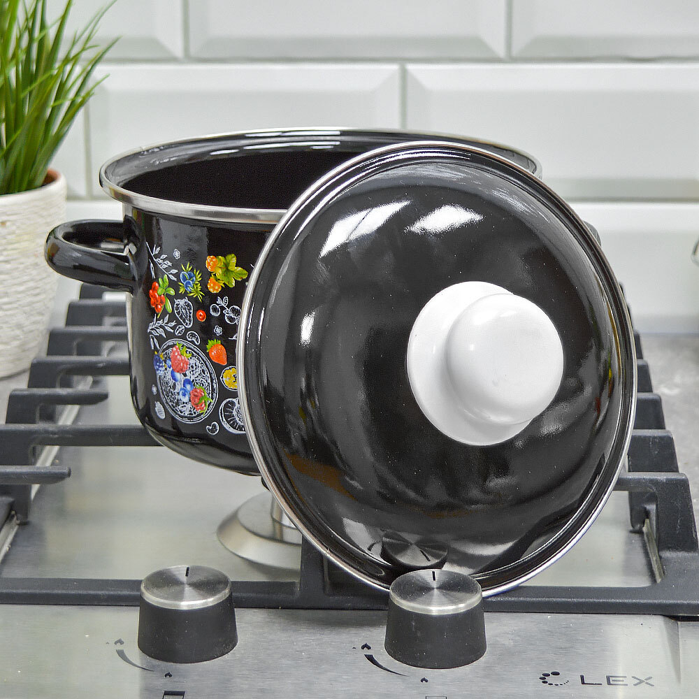 Кастрюля 2л "Десерт к чаю" черная