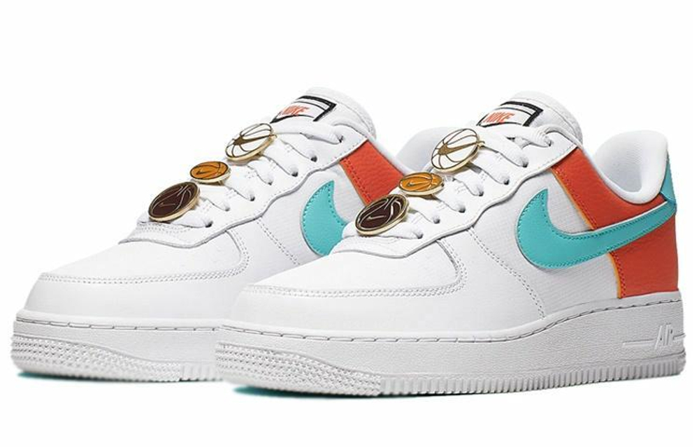 Кроссовки Nike Air Force 1 White Aqua Clay (Женская размерная сетка)