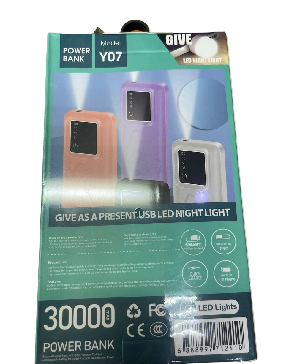 Внешний аккумулятор повербанк 30000 mah Y07
