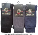 Носки мужские тёплые GRAND LINE (внутренний махровый след), чёрный, р. 29