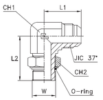Штуцер FRA90 JIC 1.1/16 - UNF 1.1/16