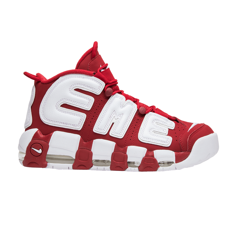 Кроссовки Supreme X Nike Air More Uptempo Red