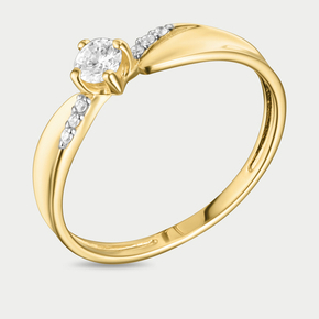 Кольцо женское из желтого золота 585 пробы с фианитами (арт. 60039600-2)