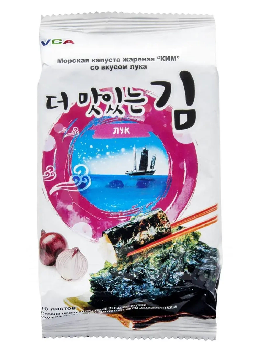 Жареная морская капуста Ким со вкусом Лука 5 г * 12 шт