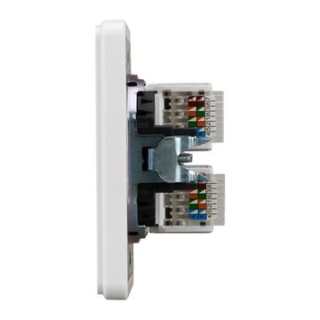 Розетка ROUND компьютерная двойная RJ45+RJ45 кат6 с/у перламутр KRANZ