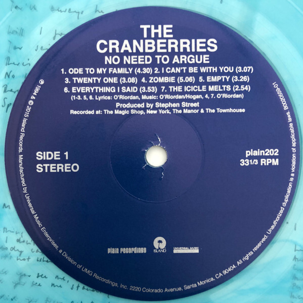 The Cranberries / No Need To Argue (Coloured Vinyl)(LP)