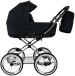 Детская коляска Roan Bass Next Classic d14 2.0 3 в 1 с автокреслом Pituso Baesa Pro Black BSNC/95/2 Caviar/Black/руч.Cappuccino