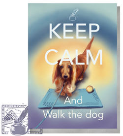 Открытка почтовая. Keep calm and walk the dog. (уценка)