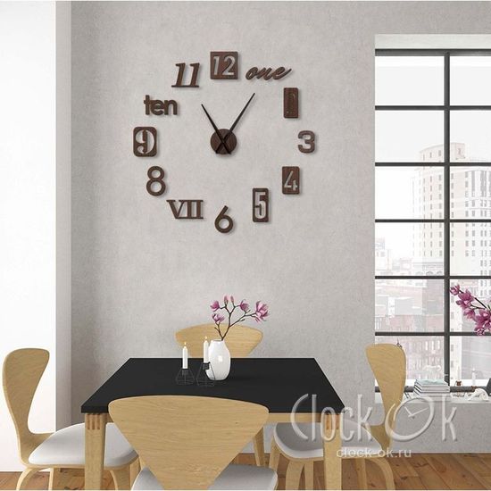 Настенные 3D часы Number