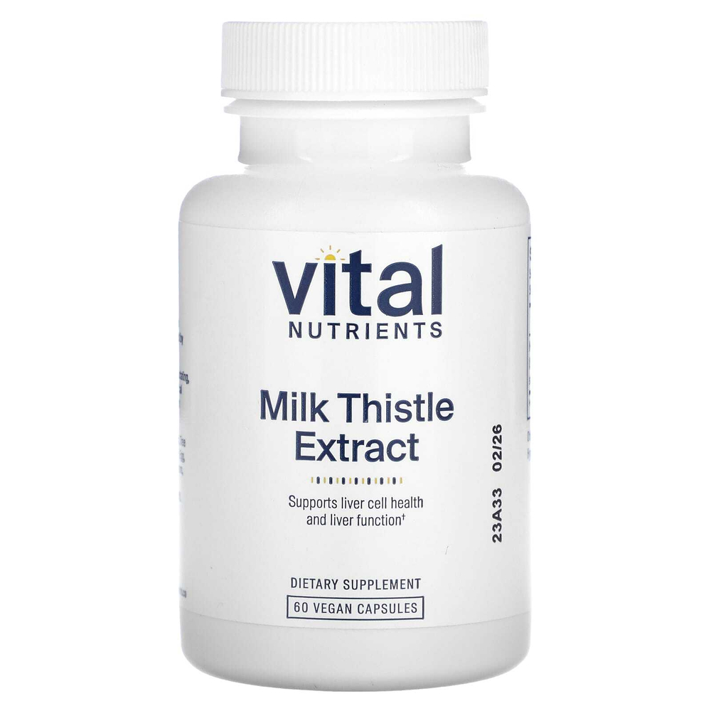 Vital Nutrients, Экстракт расторопши, 250 мг, 60 веганских капсул
